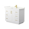 Custom image for White with Brushed Gold Trim / Giotto Quartz / No Mirror