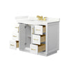 Custom image for White with Brushed Gold Trim / Giotto Quartz / No Mirror