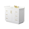 Custom image for White with Brushed Gold Trim / Giotto Quartz / No Mirror