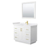Custom image for White with Brushed Gold Trim / White Cultured Marble / 34