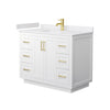 Custom image for White with Brushed Gold Trim / White Cultured Marble / No Mirror