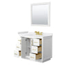 Custom image for White with Brushed Gold Trim / White Cultured Marble / 34