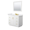 Custom image for White with Brushed Gold Trim / White Cultured Marble / 34