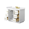 Custom image for White with Brushed Gold Trim / White Cultured Marble / No Mirror