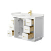 Custom image for White with Brushed Gold Trim / White Quartz / No Mirror