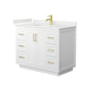 Custom image for White with Brushed Gold Trim / White Quartz / No Mirror