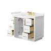 Custom image for White with Brushed Gold Trim / White Quartz / No Mirror