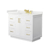 Custom image for White with Brushed Gold Trim / White Quartz / No Mirror