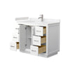 Custom image for White with Brushed Nickel Trim / Carrara Cultured Marble / No Mirror
