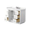 Custom image for White with Brushed Nickel Trim / Carrara Cultured Marble / No Mirror