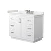Custom image for White with Brushed Nickel Trim / Carrara Cultured Marble / No Mirror