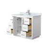 Custom image for White with Brushed Nickel Trim / White Carrara Marble / No Mirror