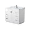 Custom image for White with Brushed Nickel Trim / White Carrara Marble / No Mirror