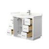 Custom image for White with Brushed Nickel Trim / Giotto Quartz / No Mirror