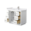 Custom image for White with Brushed Nickel Trim / White Cultured Marble / No Mirror