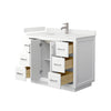 Custom image for White with Brushed Nickel Trim / White Quartz / No Mirror