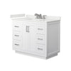 Custom image for White with Brushed Nickel Trim / White Quartz / No Mirror