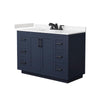 Custom image for Dark Blue with Matte Black Trim / Carrara Cultured Marble / No Mirror