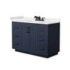Custom image for Dark Blue with Matte Black Trim / White Cultured Marble / No Mirror