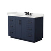 Custom image for Dark Blue with Matte Black Trim / White Quartz / No Mirror