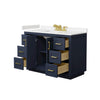 Custom image for Dark Blue with Brushed Gold Trim / Carrara Cultured Marble / No Mirror