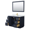 Custom image for Dark Blue with Brushed Gold Trim / White Carrara Marble / 46