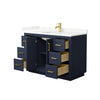 Custom image for Dark Blue with Brushed Gold Trim / Giotto Quartz / No Mirror