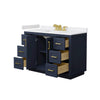 Custom image for Dark Blue with Brushed Gold Trim / White Cultured Marble / No Mirror