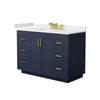Custom image for Dark Blue with Brushed Gold Trim / White Cultured Marble / No Mirror
