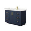 Custom image for Dark Blue with Brushed Gold Trim / White Quartz / No Mirror