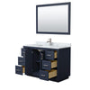 Custom image for Dark Blue with Brushed Nickel Trim / White Carrara Marble / 46