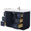 Custom image for Dark Blue with Brushed Nickel Trim / White Cultured Marble / No Mirror