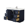 Custom image for Dark Blue with Brushed Nickel Trim / White Quartz / No Mirror
