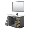 Custom image for Dark Gray with Matte Black Trim / Carrara Cultured Marble / 46
