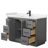 Custom image for Dark Gray with Matte Black Trim / Carrara Cultured Marble / No Mirror