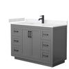 Custom image for Dark Gray with Matte Black Trim / Carrara Cultured Marble / No Mirror
