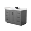 Custom image for Dark Gray with Matte Black Trim / Carrara Cultured Marble / No Mirror