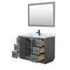Custom image for Dark Gray with Matte Black Trim / White Carrara Marble / 46