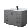 Custom image for Dark Gray with Matte Black Trim / White Carrara Marble / No Mirror