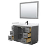 Custom image for Dark Gray with Matte Black Trim / White Cultured Marble / 46