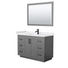 Custom image for Dark Gray with Matte Black Trim / White Cultured Marble / 46