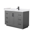 Custom image for Dark Gray with Matte Black Trim / White Cultured Marble / No Mirror