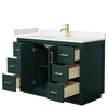 Custom image for Green with Brushed Gold Trim / Carrara Cultured Marble / No Mirror