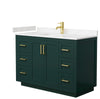 Custom image for Green with Brushed Gold Trim / Carrara Cultured Marble / No Mirror
