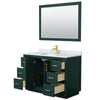 Custom image for Green with Brushed Gold Trim / White Carrara Marble / 46