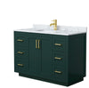 Custom image for Green with Brushed Gold Trim / White Carrara Marble / No Mirror