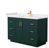 Custom image for Green with Brushed Gold Trim / White Cultured Marble / No Mirror