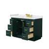 Custom image for Green with Brushed Gold Trim / White Cultured Marble / No Mirror