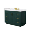 Custom image for Green with Brushed Gold Trim / White Cultured Marble / No Mirror