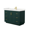 Custom image for Green with Brushed Gold Trim / White Quartz / No Mirror
